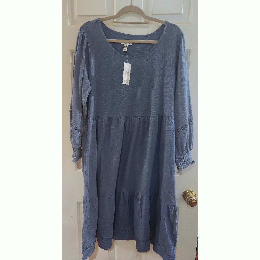 Denim & Co. Canyon Retreat  Easy Midi Boot Dress Size 1X Petite